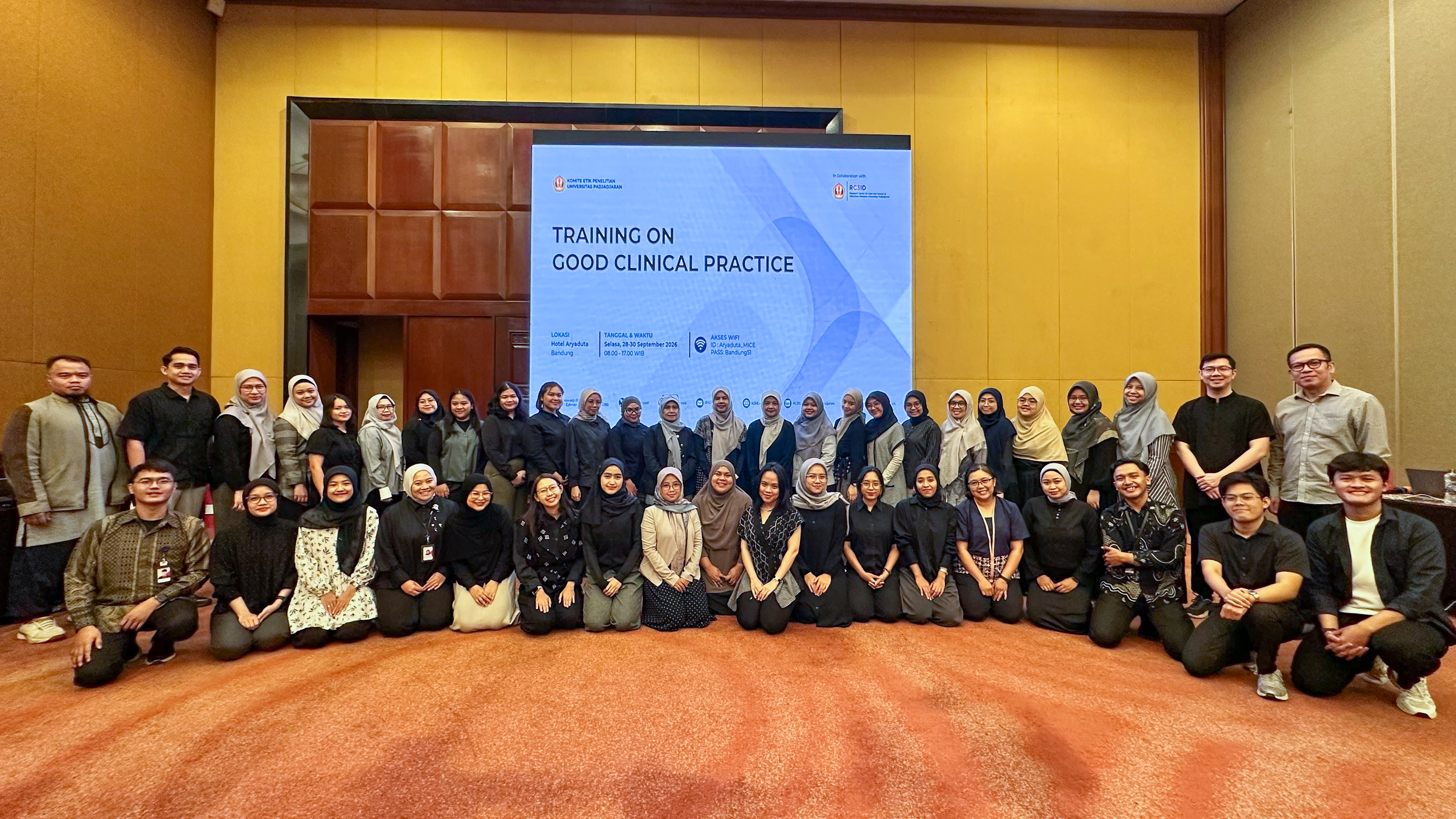 Pelatihan Good Clinical Practice (GCP) KEP Unpad bersama RC3ID Unpad pada tanggal 28 s.d 30 September di Hotel Aryaduta Bandung